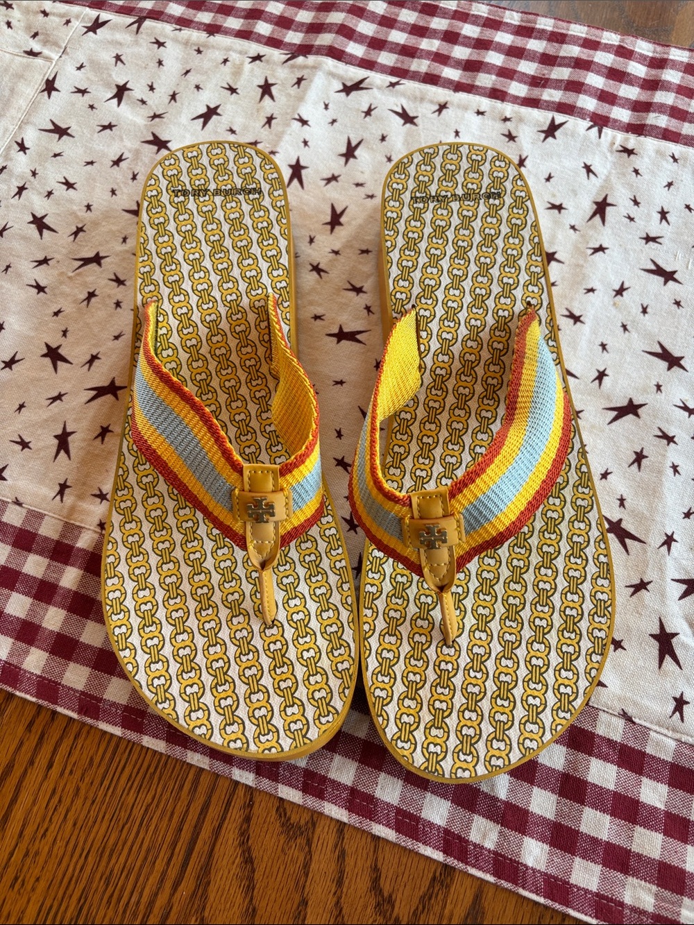 Tory Burch Daylily Gemini
Wedge Flip Flops.